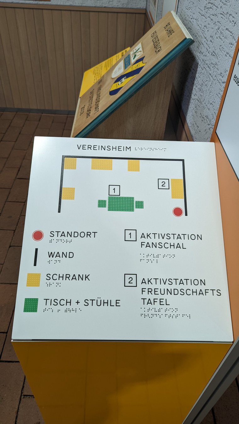 Die Sonderausstellung ist als inklusive Ausstellung angelegt. Unter anderem gibt es Lagepl&auml;ne in Braille- und Pyramidenschrift. Foto: Anne Kraft