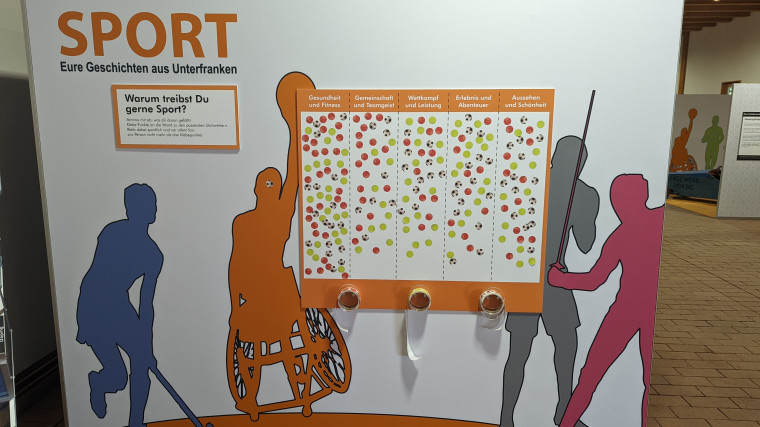 Selbstreflexion: Zum Abschluss des Ausstellungsrundgangs d&uuml;rfen Sie mitteilen, warum Sie Sport treiben. Foto: Anne Kraft 